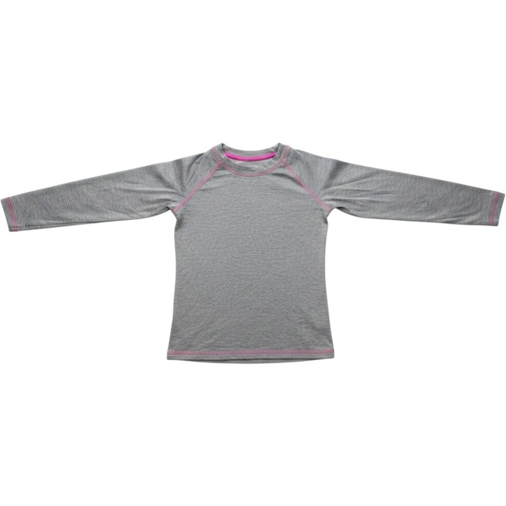 All In Motion Shirt Girls S 6/6X Gray Long Sleeve Tagless Athletic Top